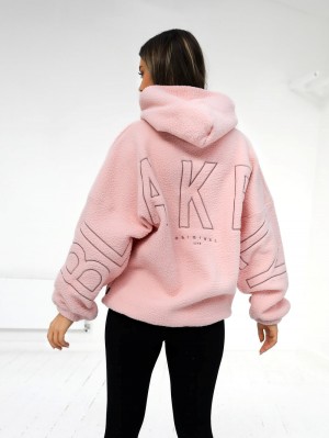 Blakely Borg Isabel Oversized Hoodie Różowe | 287613-QXT