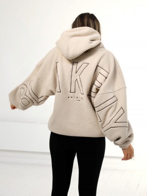 Blakely Borg Isabel Oversized Hoodie Tan | 948703-PFL