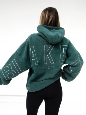 Blakely Borg Isabel Oversized Hoodie Zielone | 204638-VWA