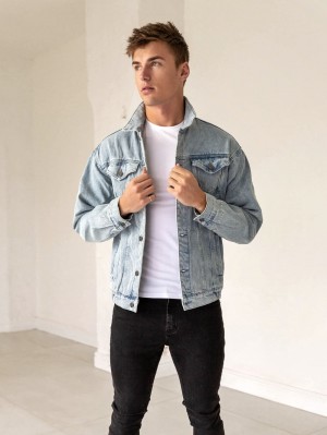 Blakely Greenwich Denim Jacket Niebieskie | 145962-MCT