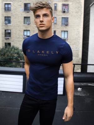 Blakely Imola T-Shirt Granatowe | 961584-KCP