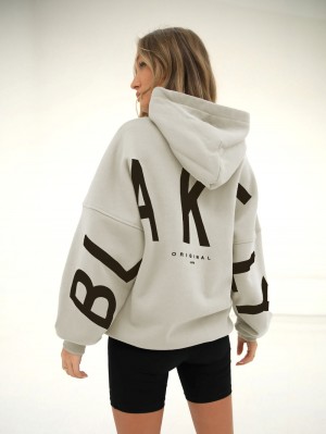 Blakely Isabel Oversized Hoodie Bone | 324106-PIY