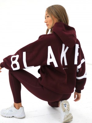 Blakely Isabel Oversized Hoodie Bordowe | 604572-AXP