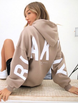 Blakely Isabel Oversized Hoodie Brązowe | 614072-EIW