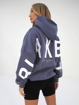 Blakely Isabel Oversized Hoodie Niebieskie | 162395-LBU