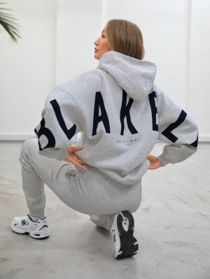 Blakely Isabel Oversized Hoodie Szare | 751394-AME