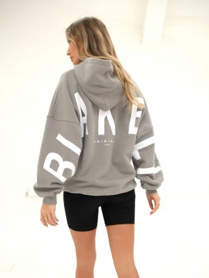 Blakely Isabel Oversized Hoodie Szare | 970634-YRP