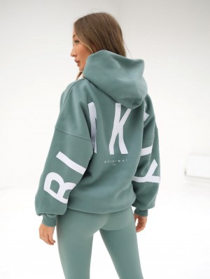 Blakely Isabel Oversized Hoodie Zielone | 075694-KVJ