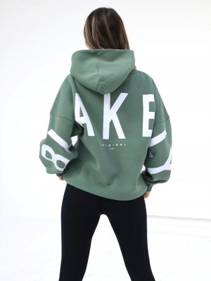 Blakely Isabel Oversized Hoodie Zielone | 197035-HYZ