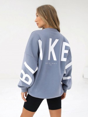 Blakely Isabel Oversized Jumper Niebieskie | 325670-NWJ