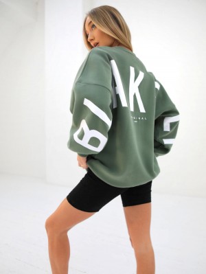 Blakely Isabel Oversized Jumper Zielone | 589324-WPO