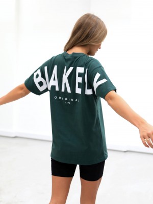 Blakely Isabel Oversized T-Shirt Zielone | 147326-MIW