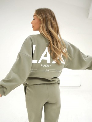 Blakely LAX Isabel Oversized Jumper Oliwkowe | 825361-LJA