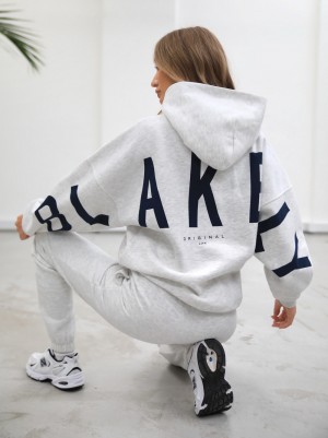 Blakely Life & Style Isabel Oversized Hoodie Białe | 139864-HLJ