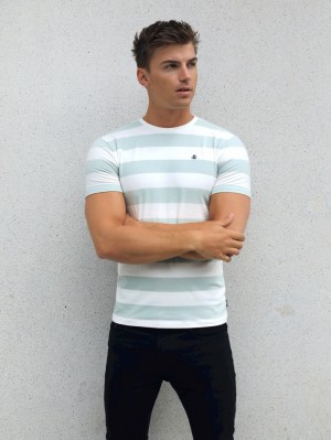 Blakely Loano Stripe T-Shirt Sage | 612905-NBM