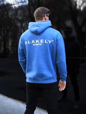 Blakely Members Relaxed Hoodie Niebieskie | 970458-WKO