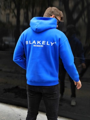 Blakely Members Relaxed Hoodie Niebieskie | 837602-FRY