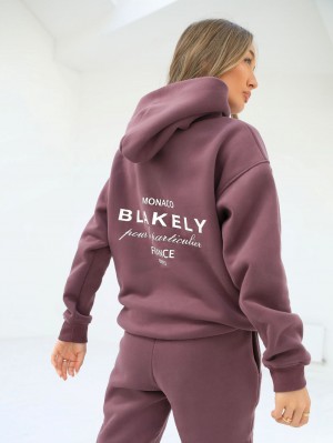 Blakely Monaco Women's Relaxed Hoodie Bordowe | 782051-MNB