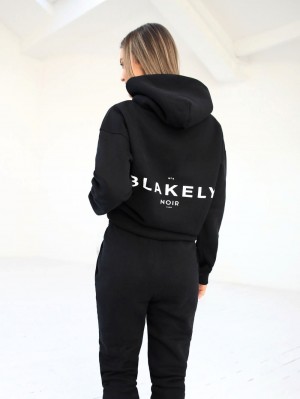 Blakely Noir II Women's Relaxed Hoodie Czarne | 189347-CAR