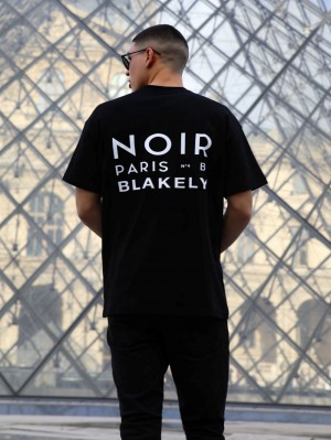 Blakely Noir Relaxed T-Shirt Czarne | 607819-EQK