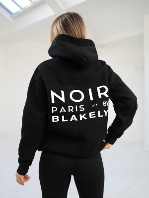 Blakely Noir Women's Relaxed Hoodie Czarne | 954613-JUK