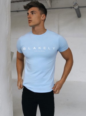 Blakely Ocean T-Shirt Głęboka Niebieskie | 604378-IDC