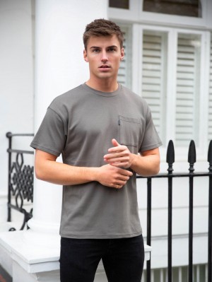 Blakely Relaxed Pocket T-Shirt Charcoal | 658271-RWG