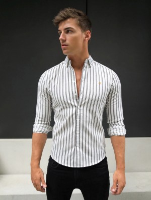 Blakely Savona Stripe Shirt Brązowe | 873629-TKW