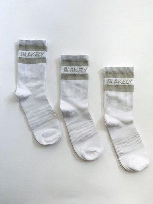 Blakely Signature Socks 3 Pack Stone | 174325-NLQ