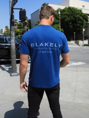 Blakely Sports Club Relaxed T-Shirt Niebieskie | 520469-ARZ