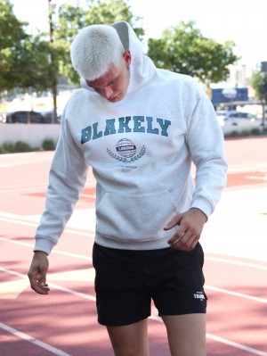 Blakely Varsity Relaxed Hoodie Białe | 264381-OGC