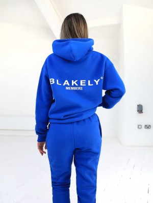 Blakely Women's Members Relaxed Hoodie Niebieskie | 185093-JHD