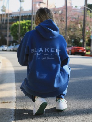 Blakely Women's Sports Club Relaxed Hoodie Niebieskie | 210769-CZW