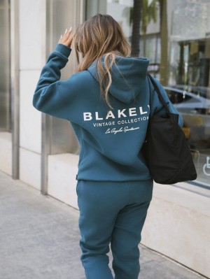 Blakely Women's Sports Club Relaxed Hoodie Zielone | 867013-MWO