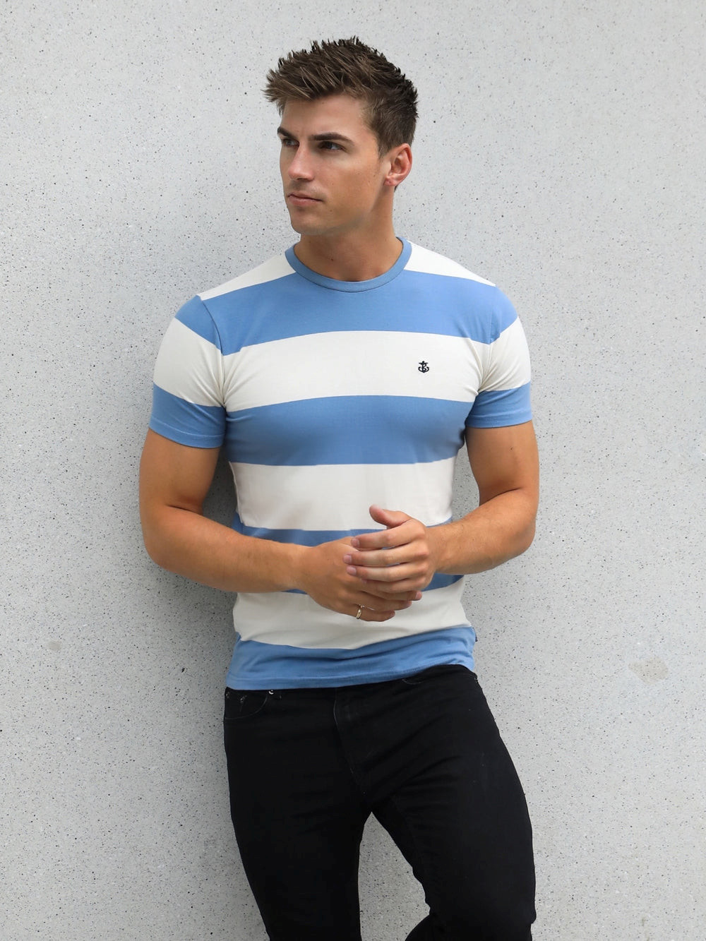 Blakely Alassio Stripe T-Shirt Niebieskie | 012475-YCP