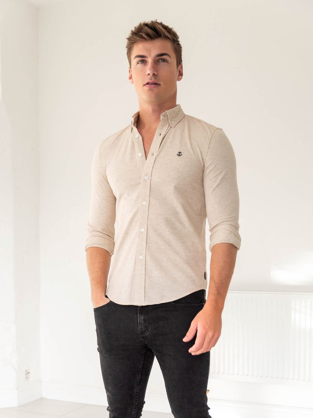 Blakely Arlo Soft Stretch Shirt Sand | 546087-BAO