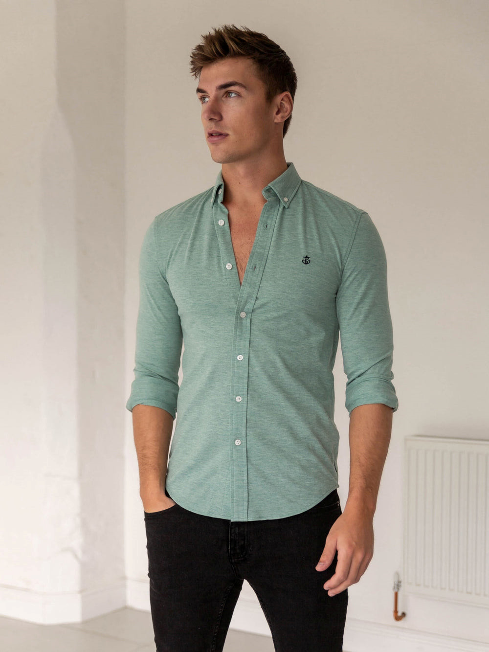 Blakely Arlo Soft Stretch Shirt Zielone | 769051-BIU