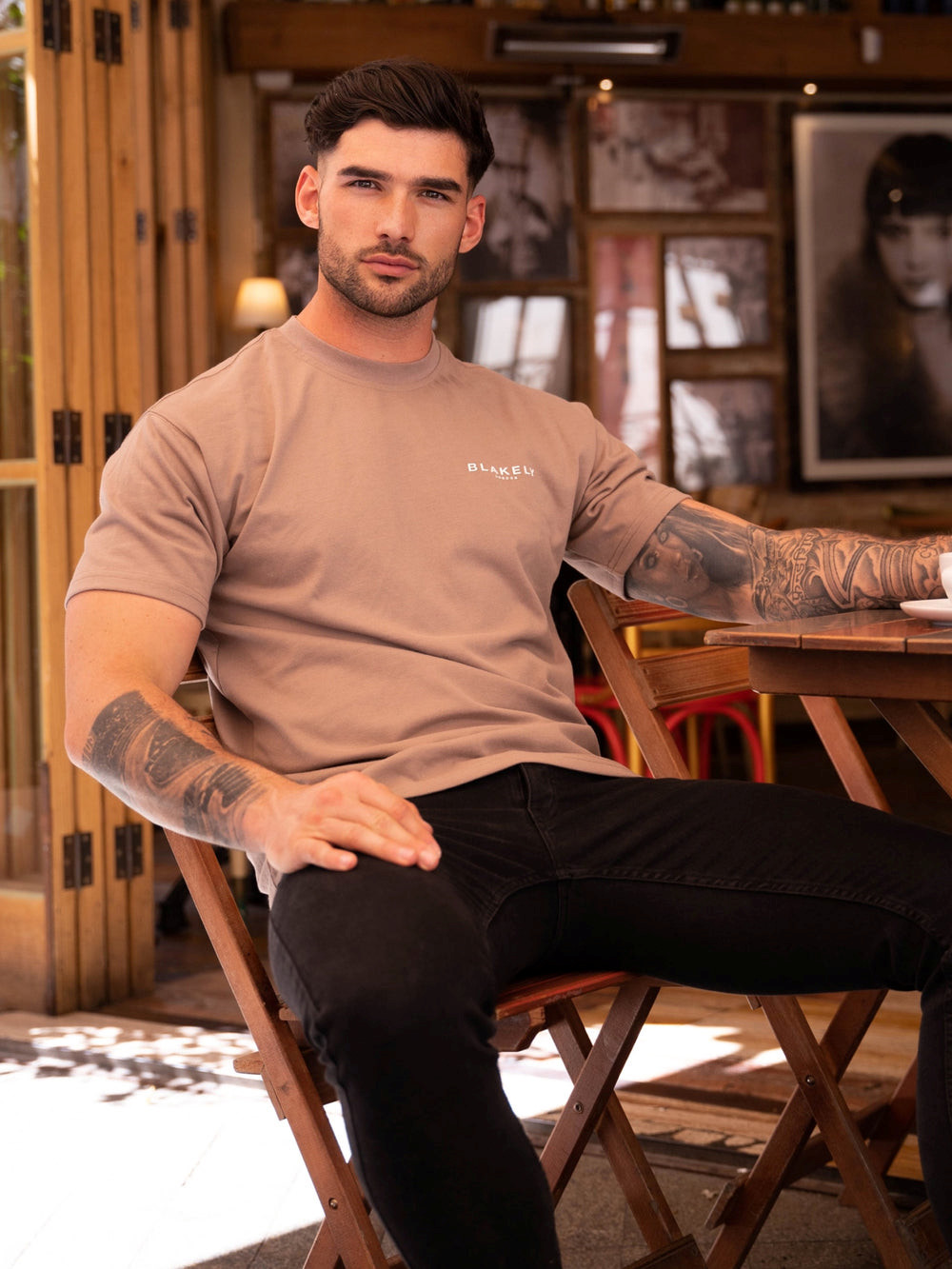 Blakely Blakely London Relaxed Fit T-Shirt Brązowe | 615498-CYX