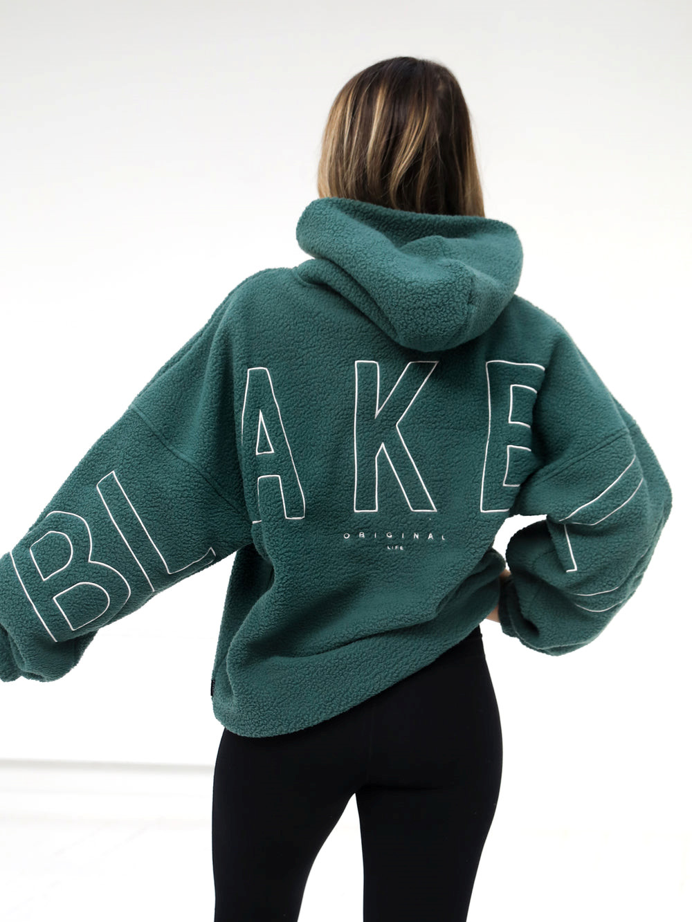 Blakely Borg Isabel Oversized Hoodie Zielone | 641570-EIS