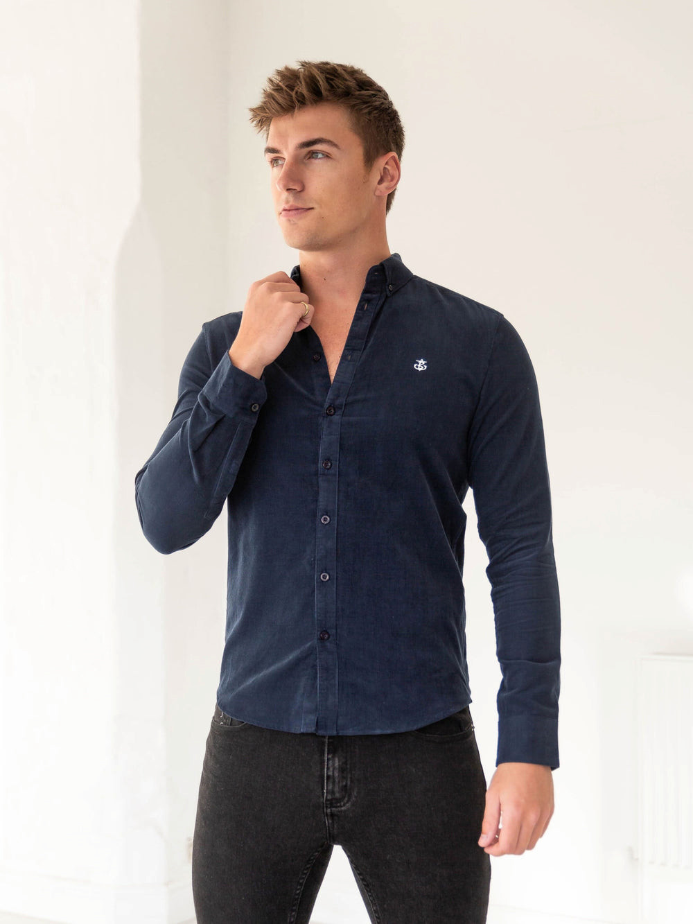 Blakely Cord Shirt Granatowe | 571903-OGZ