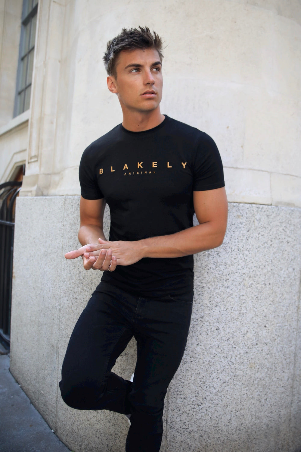 Blakely Goldcross T-Shirt Czarne | 718304-JXR