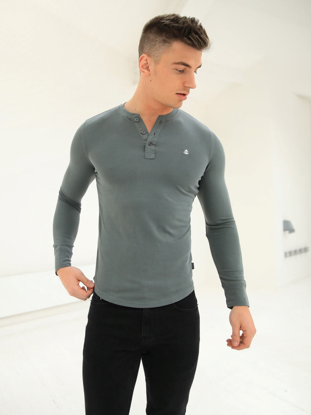 Blakely Henley Brushed Soft T-Shirt Zielone | 172583-BPC