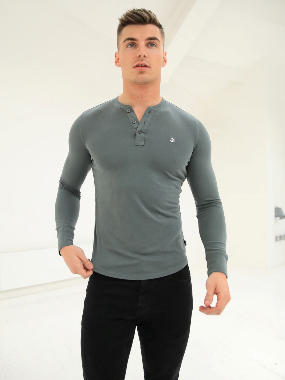 Blakely Henley Brushed Soft T-Shirt Zielone | 172583-BPC