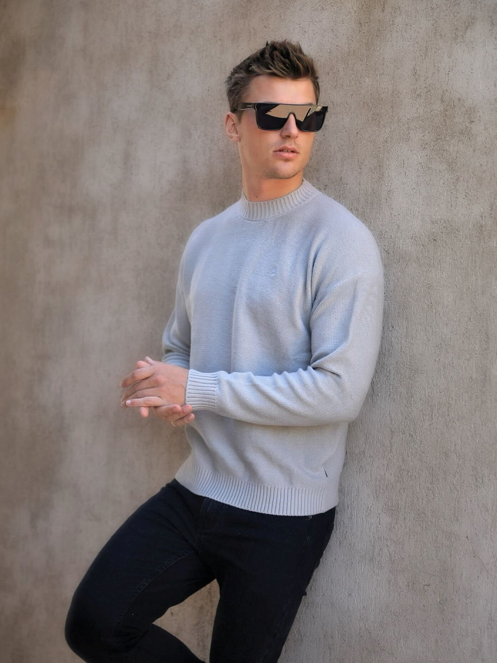 Blakely Huxley Knit Jumper Pale Concrete | 427985-ZVB