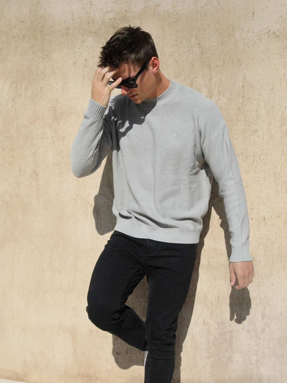 Blakely Huxley Knit Jumper Pale Concrete | 427985-ZVB