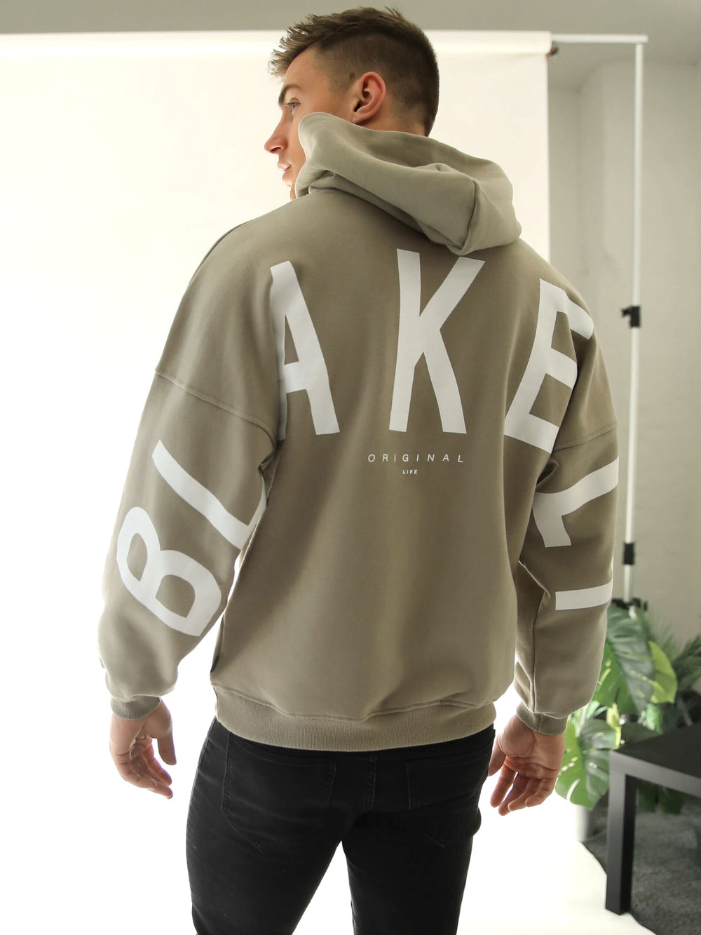 Blakely Idris Oversized Hoodie Beżowe | 930572-KNJ