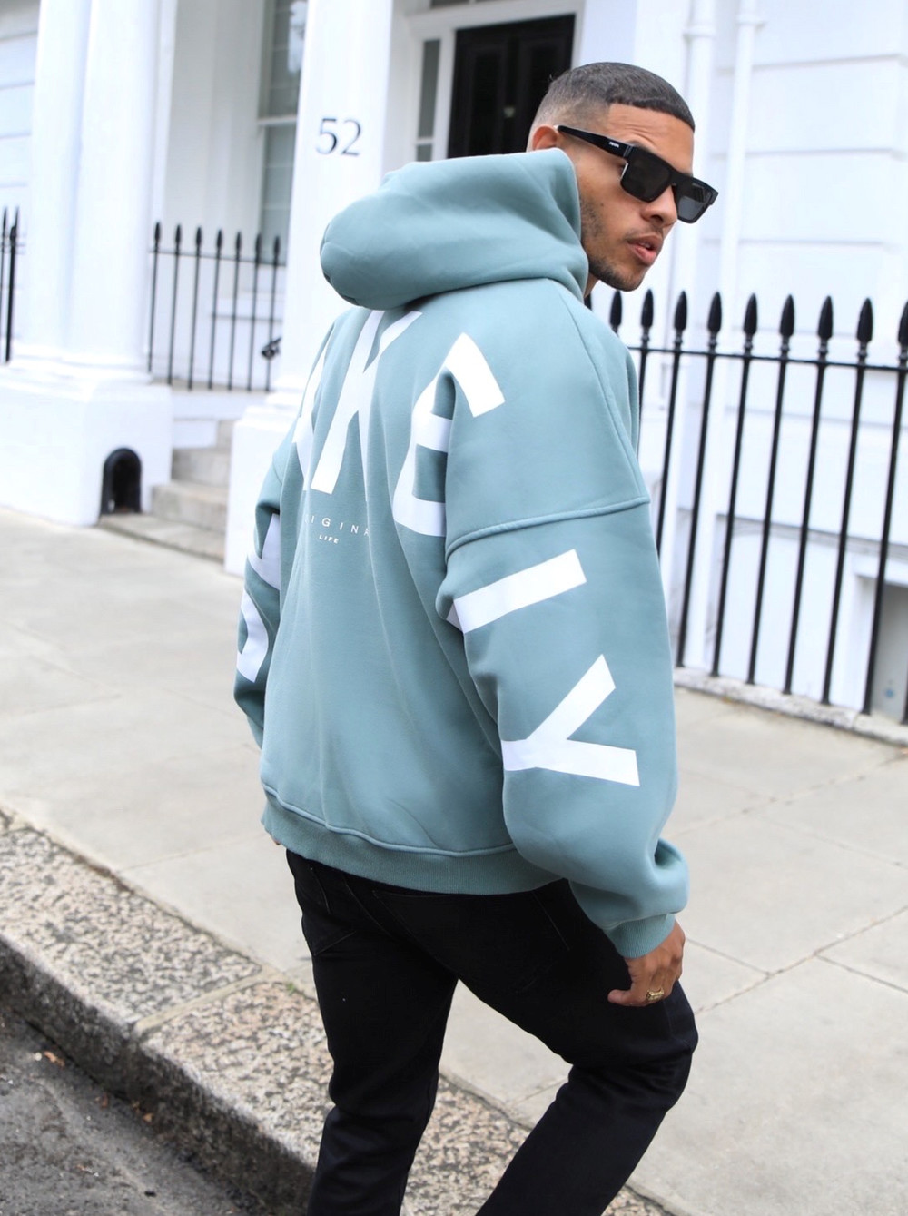 Blakely Idris Oversized Hoodie Zielone | 308145-NTF