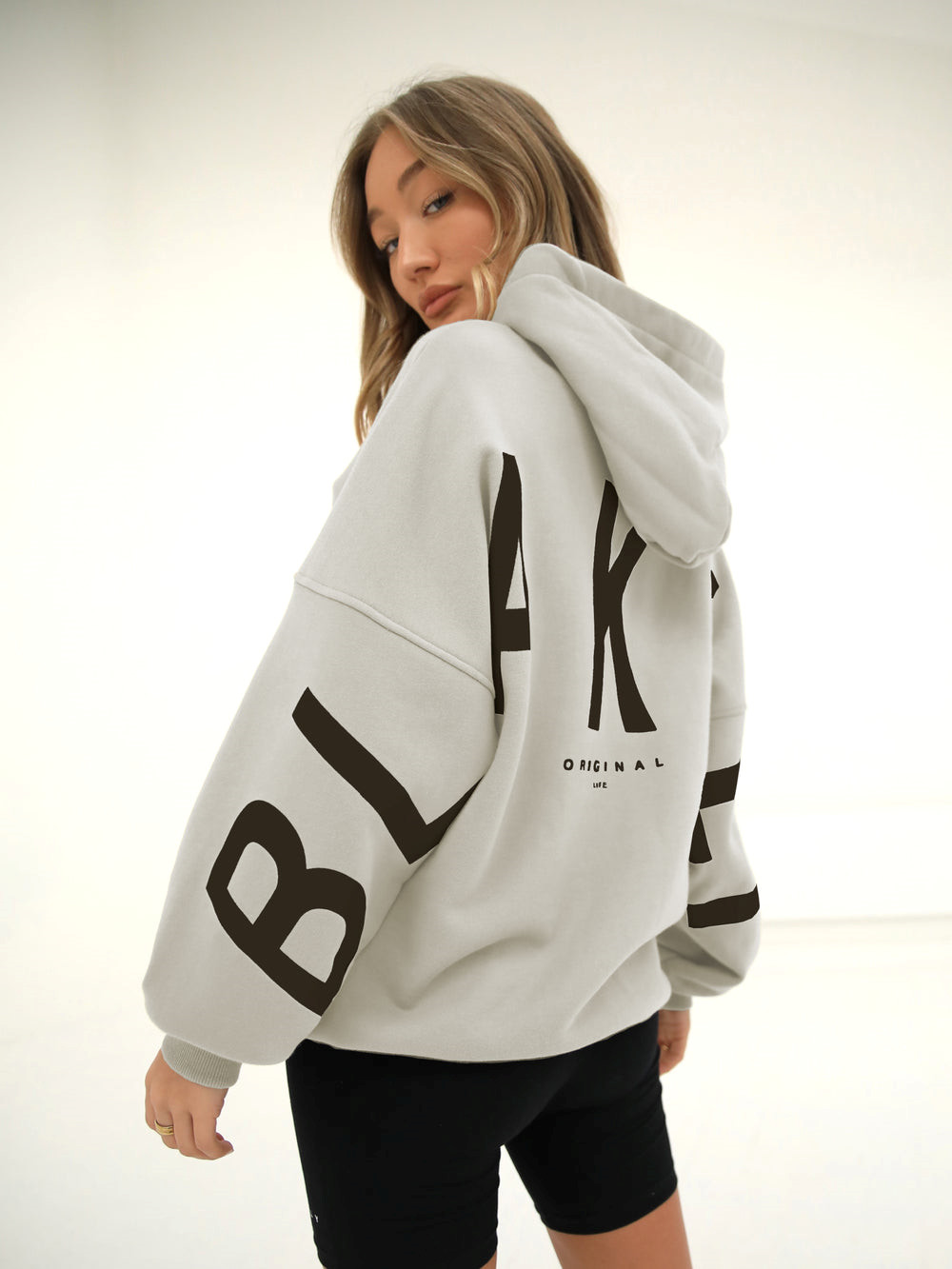 Blakely Isabel Oversized Hoodie Bone | 324106-PIY