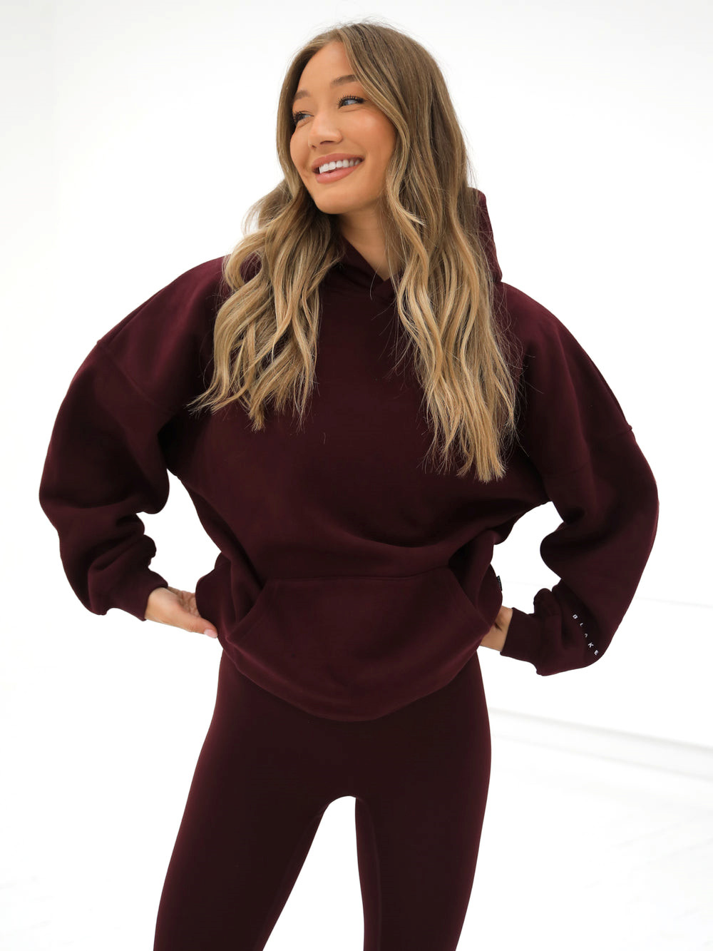 Blakely Isabel Oversized Hoodie Bordowe | 604572-AXP