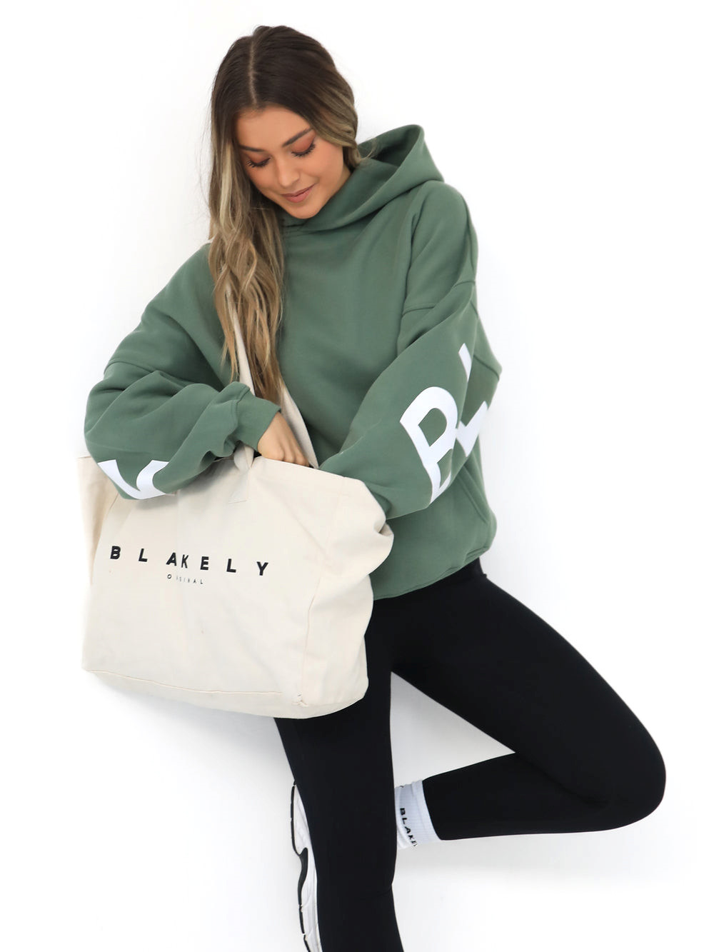 Blakely Isabel Oversized Hoodie Zielone | 842965-JMY